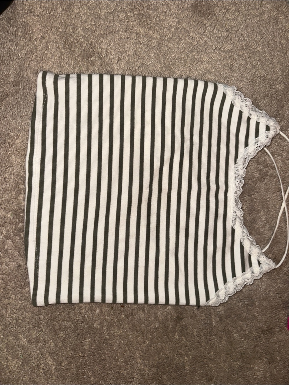 American Eagle Green and white Striped Crop Top